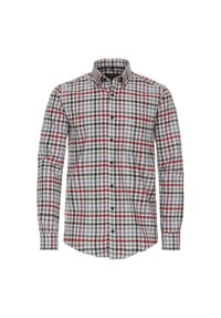CASAMODA - Herren Flanellhemd kariert Casual Fit - Dunkelrot
