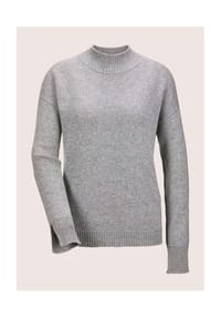 MADELEINE - Kurzer Stehkragen-Pullover - steingrau / silberfarben / melange