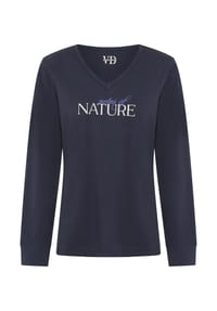 vivance dreams - Schlafanzug-Oberteil Dreams of Nature, Baumwolle, für Damen - 12 BLUE