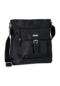 TOM TAILOR - Umhängetasche "Rina", Nylon, Emblem, uni, für Damen - schwarz