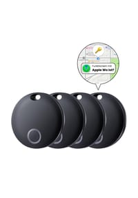 S&T DESIGN - 4x Smart Tag für iOS wo ist kompatibel - Schwarz