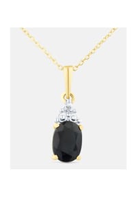 Diamant L'eternel - Kette mit Anhänger, mit schwarzer Saphir, 375 Gelbgold - gold