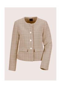 MADELEINE - Eleganter Tweed-Kurzblazer mit Metallknöpfen - beige