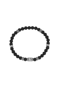 GIORGIO MARTELLO MILANO - Armband schwarzer Achat, Tigerauge oder synth. Türkis, Silber 925 - braun