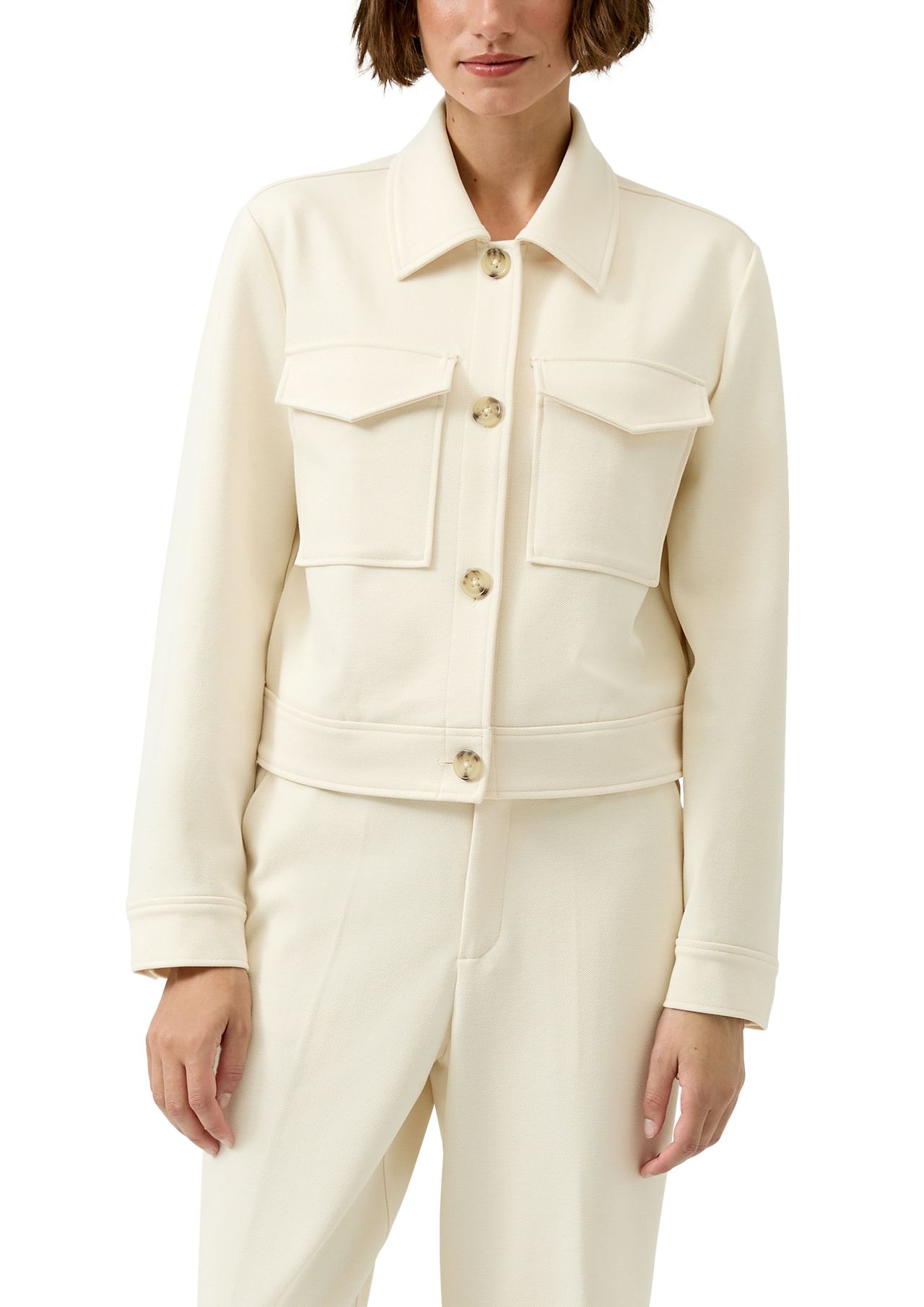S.Oliver Red Label Strukturierte Jacke Aus Interlock, FüR Damen, Beige, 44
