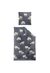 irisette® - Feinbiber Bettwäsche Set Panda 8545 - 20 blau
