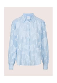 MADELEINE - Ausbrennerbluse mit Blütenmotiv - weiß / rauchblau