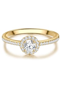TRILANI 1934 - Ring Sterling Silber gelbgold Zirkonia weiß - gelbgold
