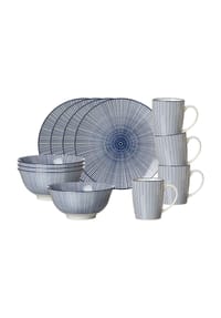 Ritzenhoff & Breker Frühstücksset Royal Makoto 12er Set blau-weiß - ROYAL - blau-weiß