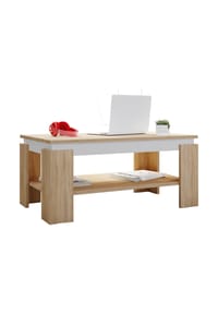 VCM. - Holz Beistelltisch | Couchtisch schlicht | Maße ca. H. 41 x B. 90 x T. 53cm | Wohnzimmertisch | Sofatisch - Rolas - Honig-Eiche / Schwarz