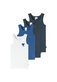 SCHIESSER - Unterhemd Fine Rib Multi - blau,weiß