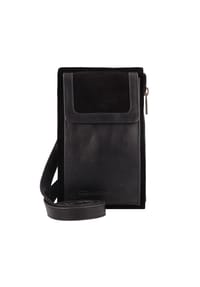 COWBOYSBAG Seventies Suede - Seventies Suede Handytasche Leder 12.5 cm - black