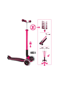 GLOBBER - ACE LIGHTS fuchsia pink, mit Leuchtrollen - pink