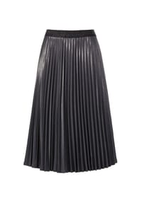 GOLDNER - Kurzgröße: Plisseerock im Metallic Look - metallic-grau