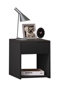 VCM. - Nachtschrank | Maße Nachttisch ca. H. 40 x B. 35 x T. 35 cm | Schublade und offenes Fach | Nachttisch - Sledo Mini - Buche