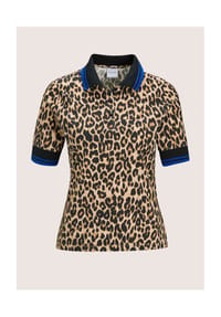 MADELEINE - Modernes Shirt mit Leo-Print - schwarz / caramel / royalblau