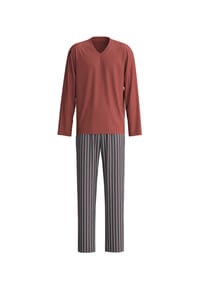 CALIDA - Schlafanzug Cotton Spezial, V-Ausschnitt, für Herren - 278 BRICK RED