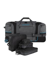 normani® - Reisetrolley 120-150 L mit Kleidertaschen - Grau/Blau