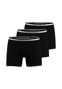 TOM TAILOR - Herren Boxershorts, 3er Pack - Buffer, Long Boxer, Baumwoll-Stretch - Schwarz
