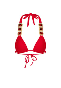 MODA MINX - Bikini-Top Boujee mit stilvollem Steinbesatz - Red