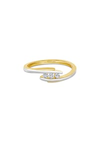 MONCARA - Damen Ring, 375er Gold, 3 Diamanten zus. ca. 0,10 Karat - Gelbgold