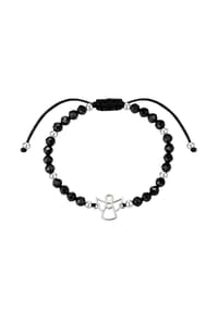 Rafaela Donata - Armband Textil (schwarz) Spinell schwarz - silber