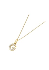 Luigi Merano® - Kette Anhänger Buchstabe G mit Zirkonia, Gold 375 - gold