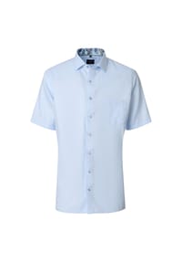 VENTI - Herren Businesshemd Kurzarm uni Modern Fit - Hellblau
