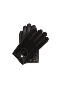 Kazar - Schwarze Handschuhe aus zwei Arten von Leder - Schwarz