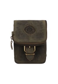 GREEN BURRY Vintage - Vintage Gürteltasche Leder 13.5 cm - olive