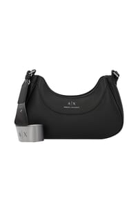 ARMANI EXCHANGE - Damen Umhängetasche - Wave, Hobo-Tasche, Logo, 12x28x5cm (HxBxT) - Schwarz