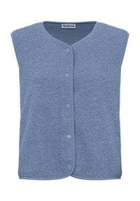 MANGUUN - Kunstfellweste, Druckknopf, für Damen - 1 BLUE