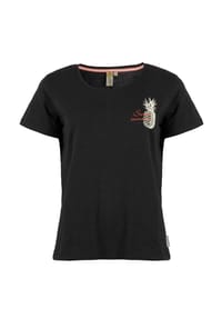 ROADSIGN® australia - Damen T-Shirt Sweet Summer mit kleinem Brustmotiv, aus reiner Baumwolle, bequem geschnitten, ideal für Sommer- und Casual Looks - schwarz