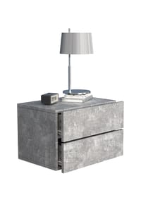 VCM. - Nachtschrank | Wandschublade | Wandboard | Nachttisch | Maße ca H. 30 x B. 45 x T. 32 cm - Usal L 45 cm - Beton-Grau