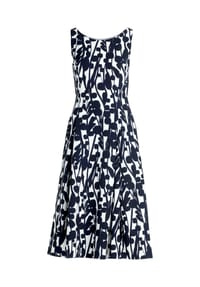 Vera Mont - Cocktailkleid mit Print - Weiß/Dunkelblau