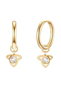 EAST / SIDE - Damen Ohrringe aus Edelstahl in Gelbgold mit Preciosa - gelbgold