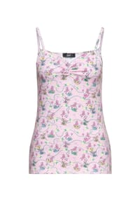 QUEEN KEROSIN - Blusentop Trägertop mit All-over-Print im Vintage Design Poodle - pink