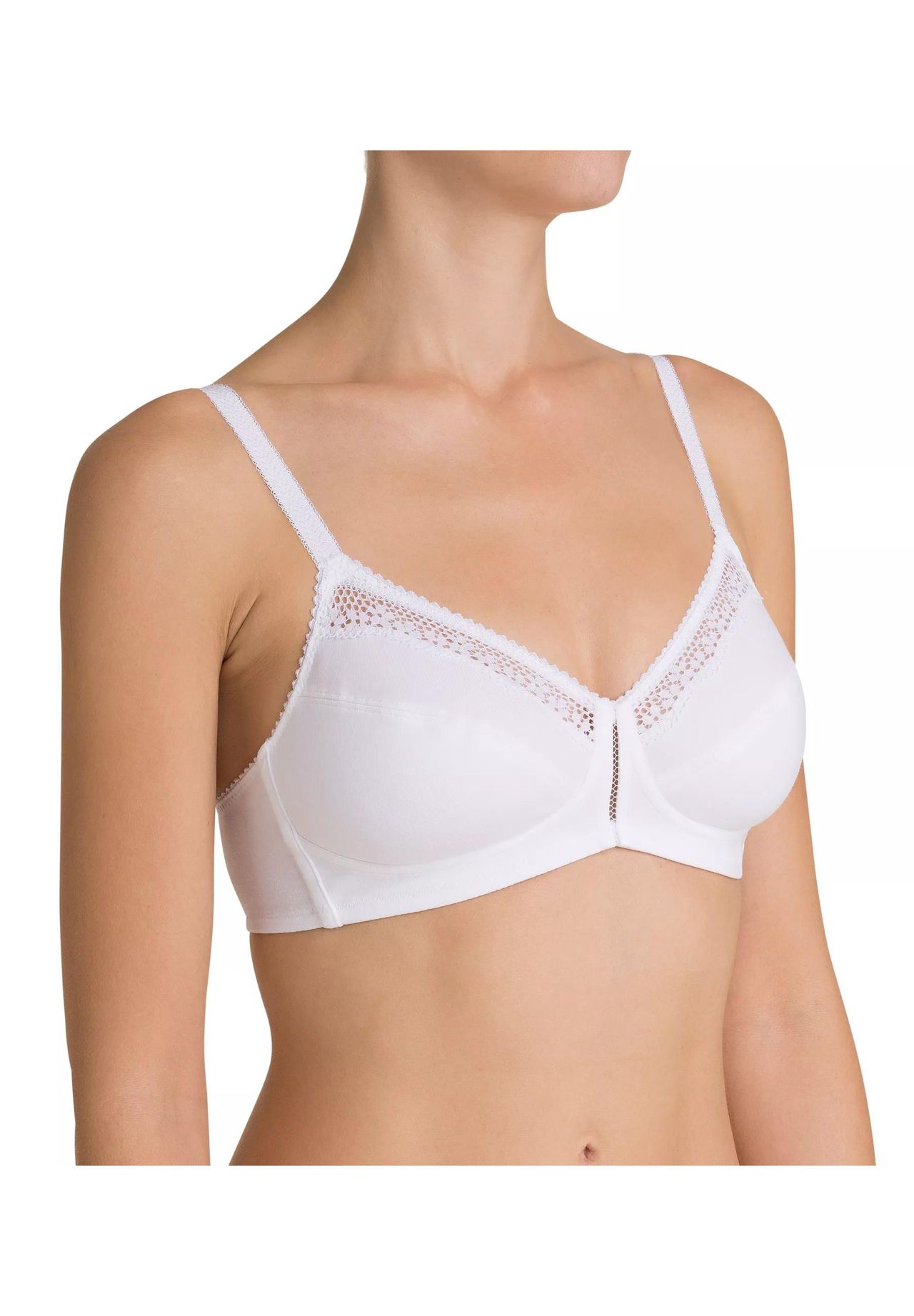 Triumph Cotton Beauty BüGelloser Bh, Spitze, FüR Damen, Weiß, 75/B