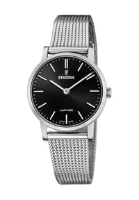 FESTINA SWISS MADE - Damenuhr "F20015/3" - SILBER/SCHWARZ