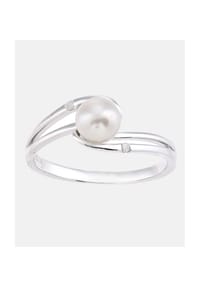 Diamant L'eternel - Ring, mit 0.02 ct Diamant, mit Zuchtperle, 375 Weißgold - white gold
