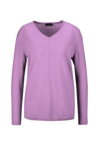 GOLDNER - Kurzgröße:  Basicpullover mit V-Ausschnitt - aqua