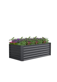 VCM. - Metall Hochbeet rechteckig | stehender Pflanzkasten | Gartenbeet für Garten Terasse | Pflanzbeet H. 60 x B. 180 x. T. 90 cm | Galdo XL - Schwarz