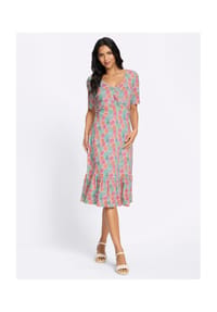 SIEH AN! - Jersey-Kleid - ozean-fuchsia-bedruckt