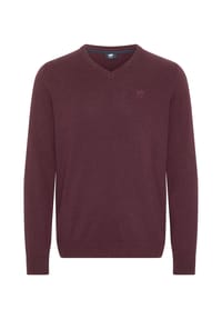 POLO SYLT - Strickpullover mit V-Neck und Stickerei - 19-3901M Magnet Melange