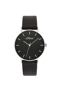s.Oliver - Quarzuhr für Damen, Edelstahl | Leder - Silber