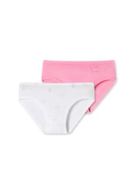 SCHIESSER - Hüftslips 2er-Pack Basic Kids - weiß/pink