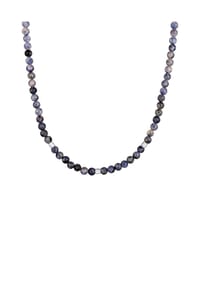 KUZZOÍ - Halskette Achat Perlen Beads Vintage 925 Silber - Blau