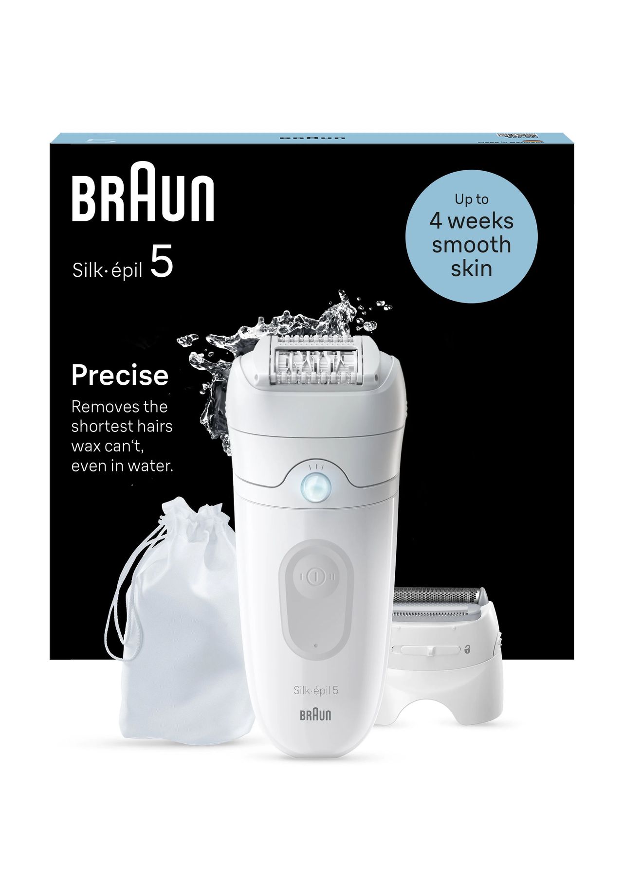 Braun Silk-éPil 5 Epilierer & Damenrasierer, Elektrischer Trocken- Und Nassrasierer FüR Frauen, FüR Eine Einfache Haarentfernung Und Seidig-Glatte Haut, 5-041, Weiß/Grau-image