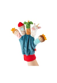 sigikid® - Fingerpuppen-Handschuh Drache , für Babys und Kinder - petrol/bunt