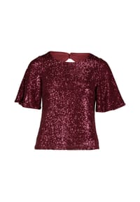 Vera Mont - Pailletten-Bluse mit Flügelärmeln - Deep Dahlia